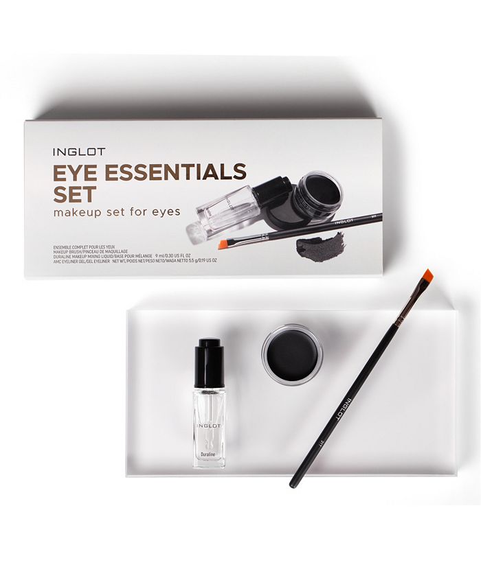 INGLOT Eye Essential Set Duraline with AMC Eyeliner Gel 77 and Makeup