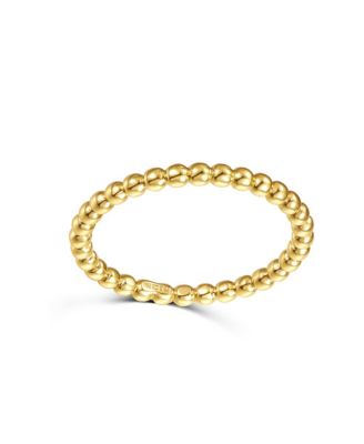 RA 14k Yellow Gold Plated Beaded Stacking Ring