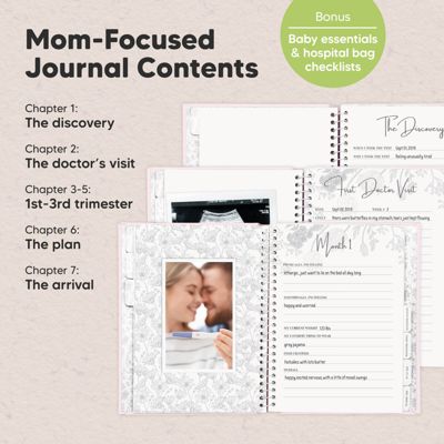 Pregnancy Journal, Pregnancy Announcements, 80 Pages Hard Cover Pregnancy Book For Mom To Be Gift