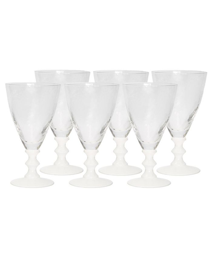 Classic Touch White Stemmed Water Glasses, Set of 6 Macy's