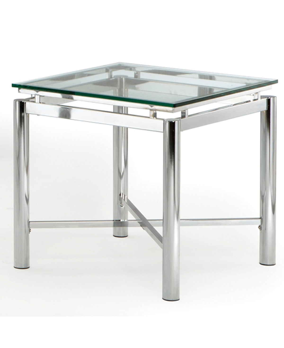 Steve Silver Nova 24" Glass And Chrome End Table