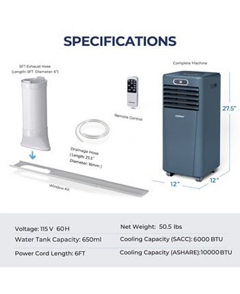  COSTWAY 10000 BTU Portable Air Conditioner, 3-in-1 AC