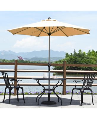 9' Patio Market Umbrella Table Aluminum Crank
