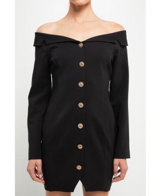 Blazer dress off shoulder hotsell