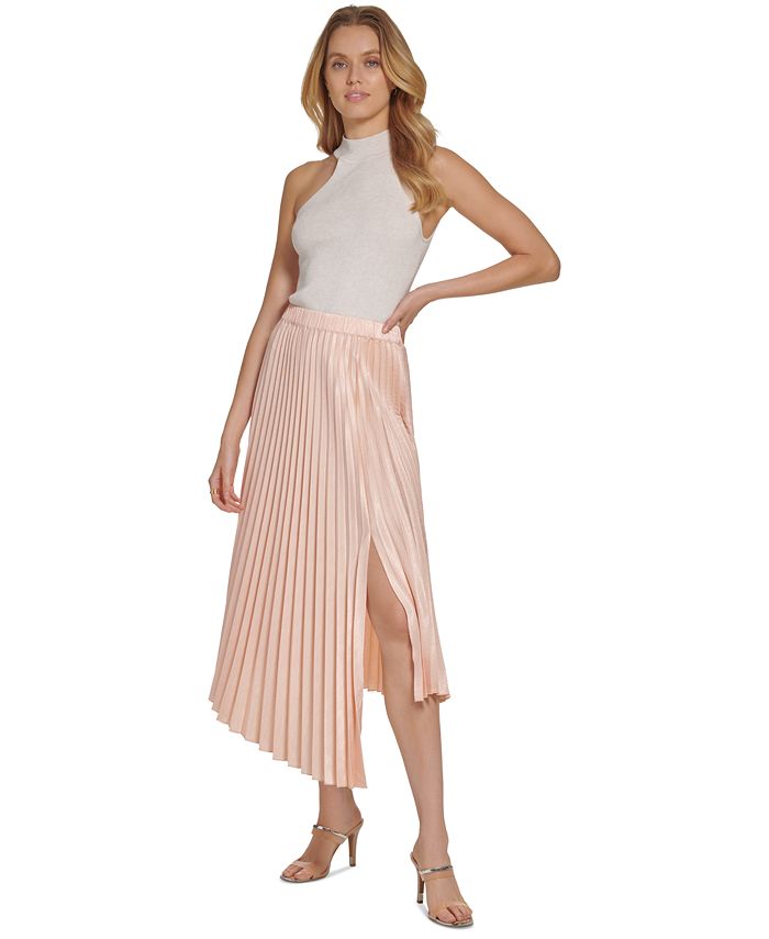 DKNY Women's Pull-On Asymmetrical Hem Pleated Skirt - Macy's
