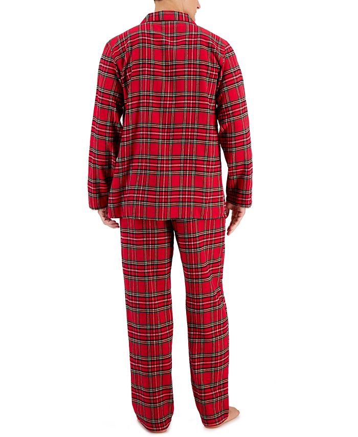 Club Room Men's Tartan Plaid Flannel Pajama Top & Pants Set, Created