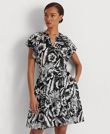 Ralph lauren cotton voile midi dress hot sale