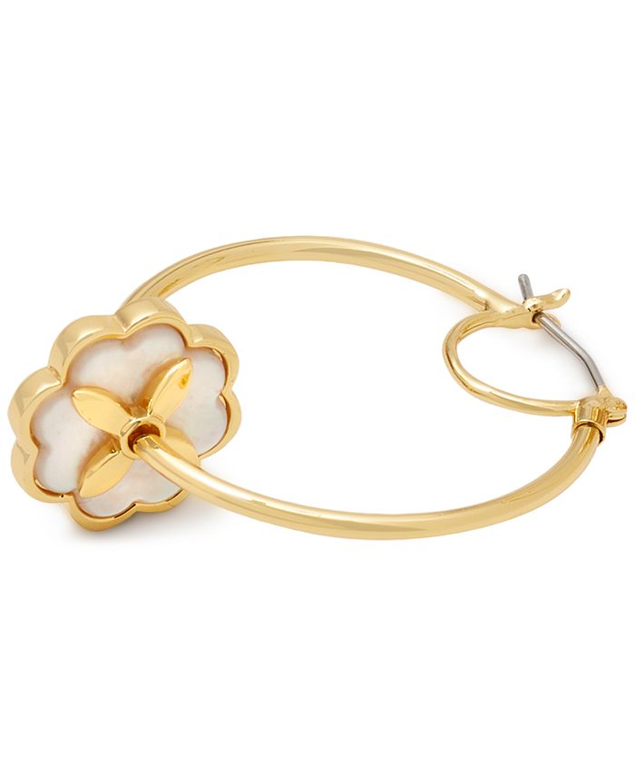 kate spade new york GoldTone Heritage Bloom MotherofPearl Hoop