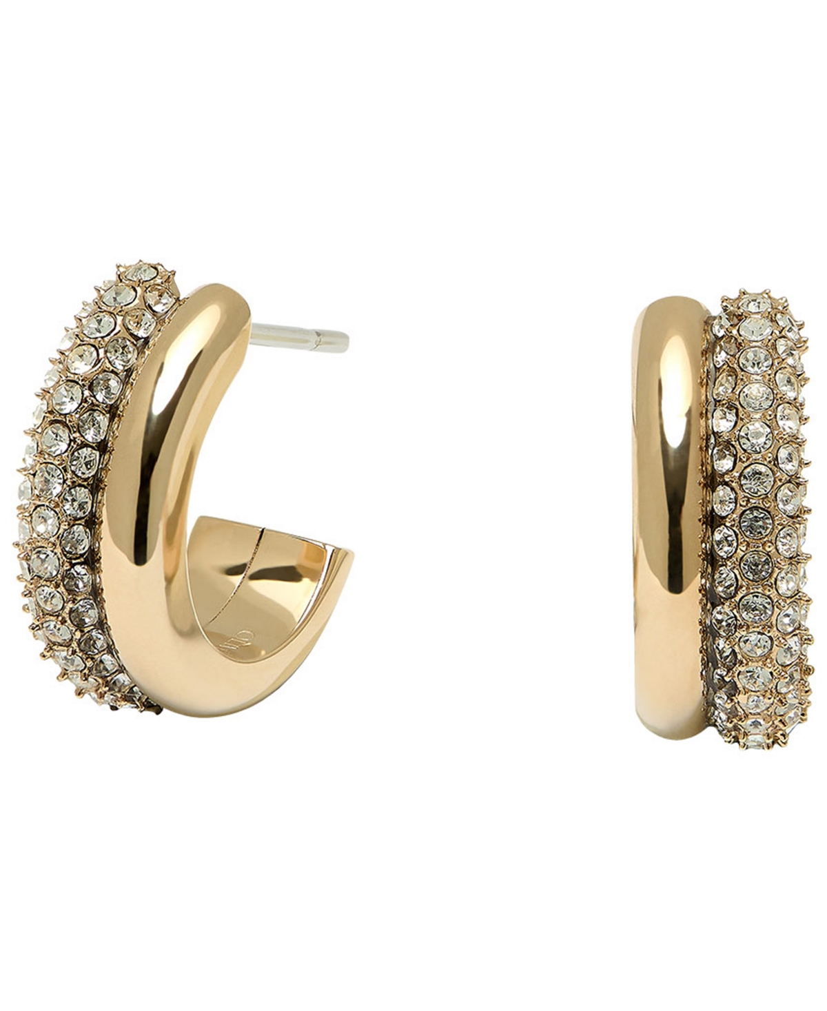 Olivia Burton 18k Gold-plated Crystal Hoop Earrings In Gold-tone