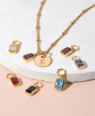 Cubic Zirconia 14K Gold-Plated Mackenzie Birthstone Charm