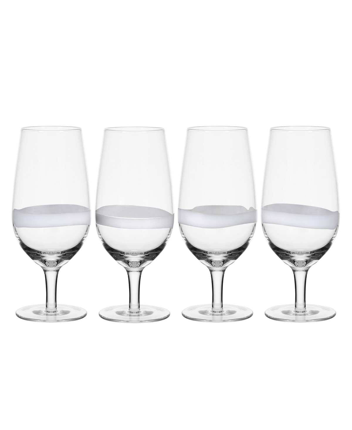 Fitz And Floyd Organic Band 19-oz Juice Glasses 4-piece Set In White