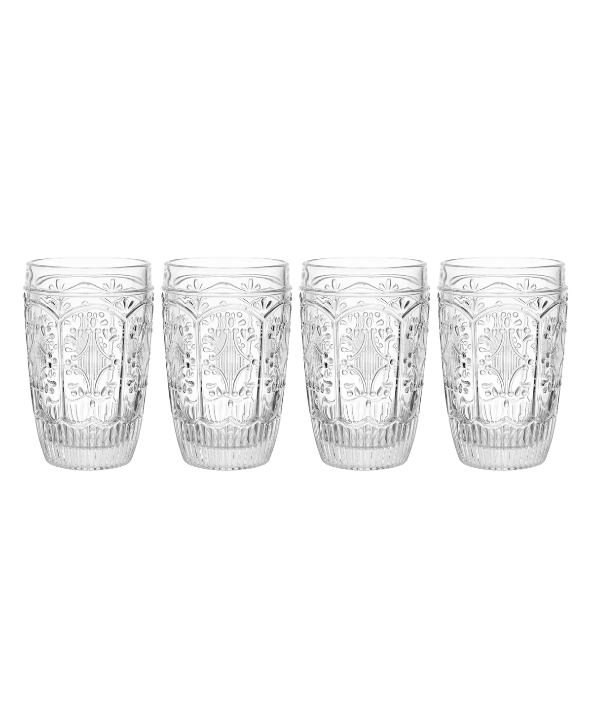 Fitz And Floyd Trestle 12-oz Highballs 4-piece Set In Clear