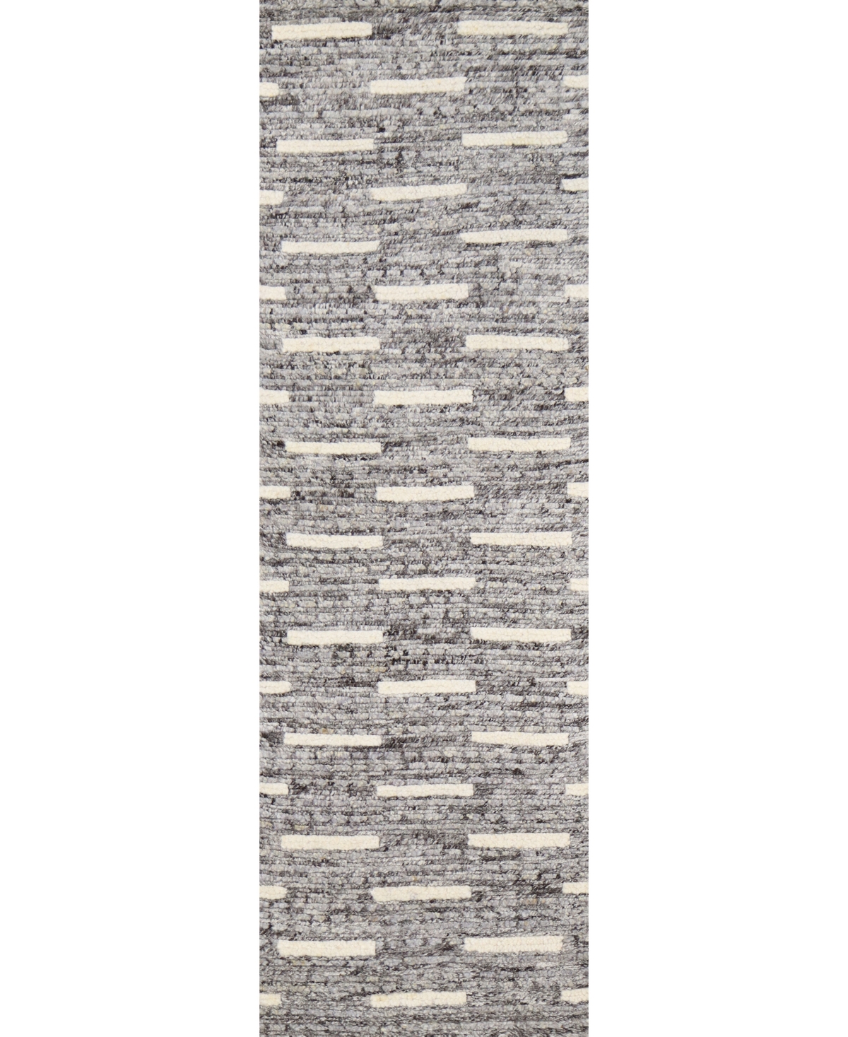 Bb Rugs Natural Wool NWL25 2'6in x 8' Runner Area Rug - Gray
