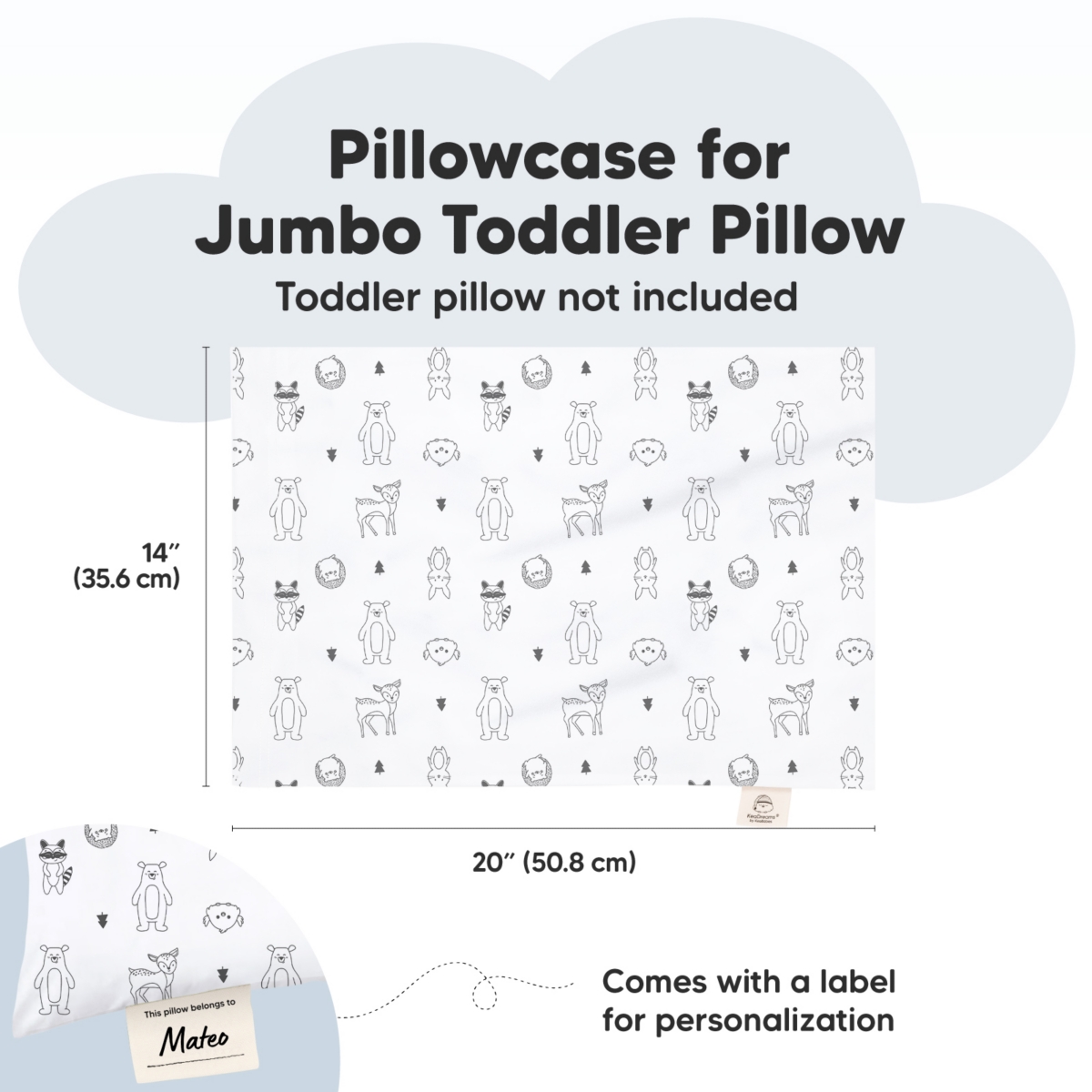 KeaBabies Toddler Pillowcase for 14X20 Pillow, Organic Pillow Case, Travel Case Cover