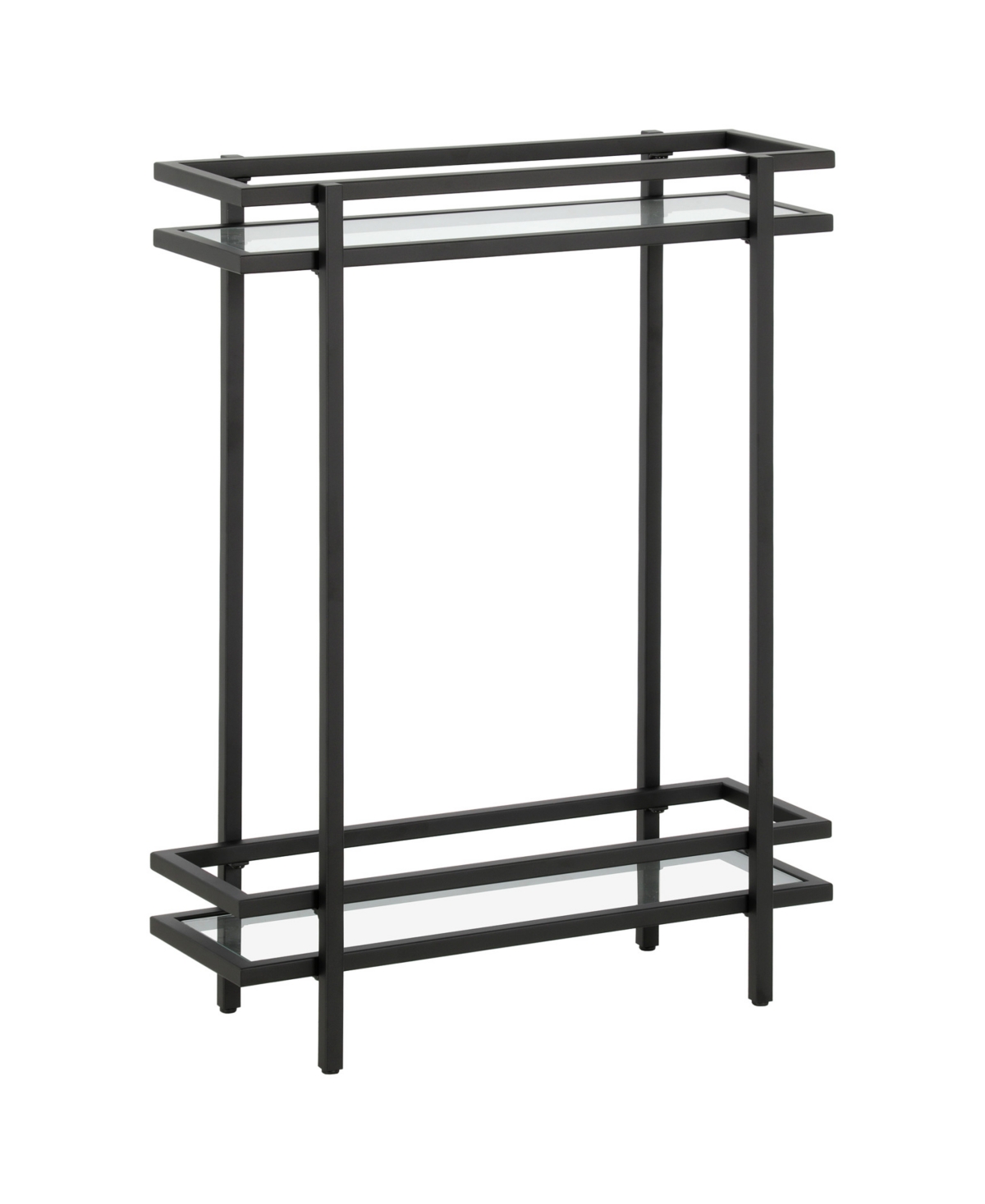 Hudson & Canal Robillard 22" Wide Metal And Glass Rectangular Console Table In Blackened Bronze
