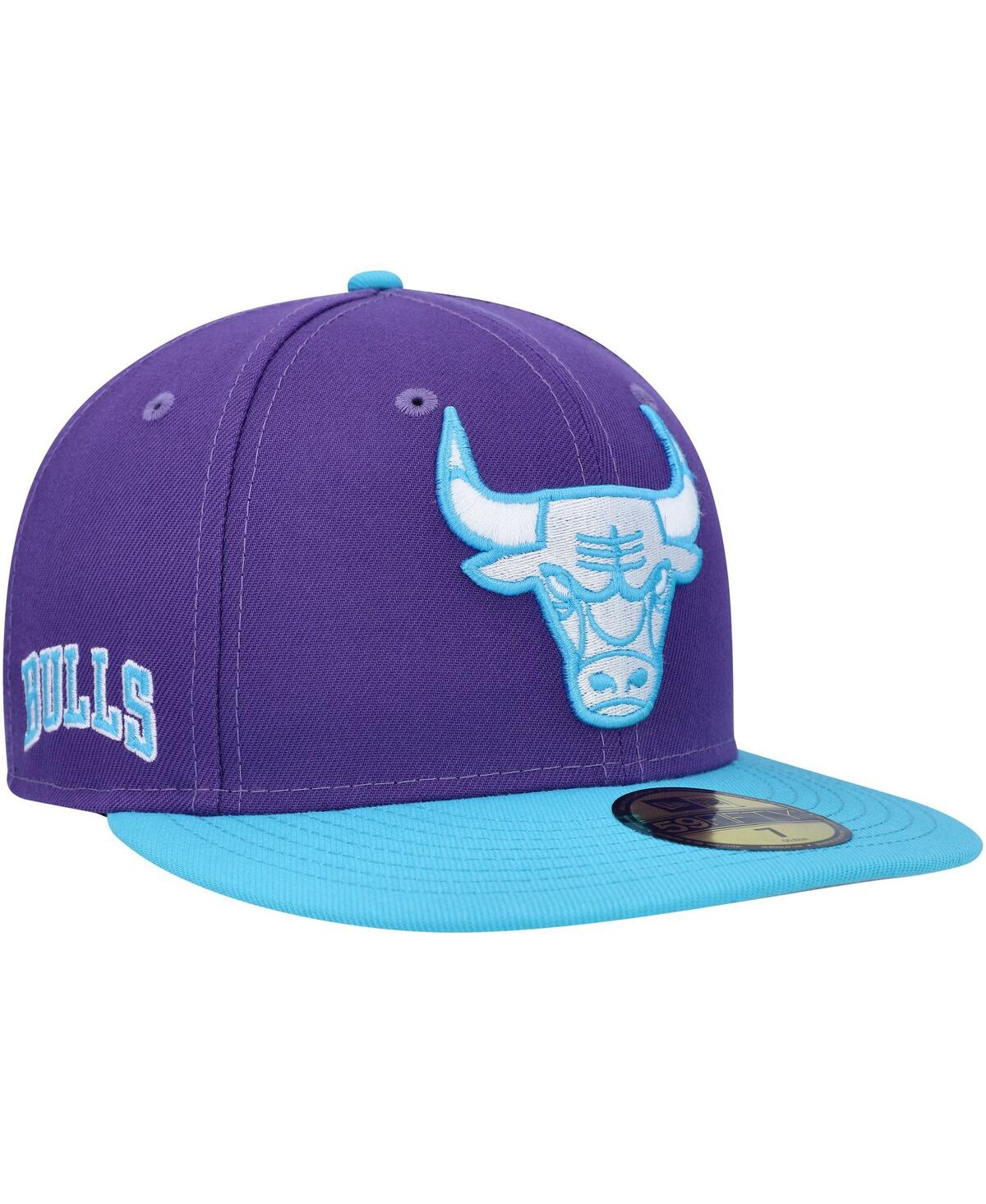 Shop New Era Men's  Purple Chicago Bulls Vice 59fifty Fitted Hat