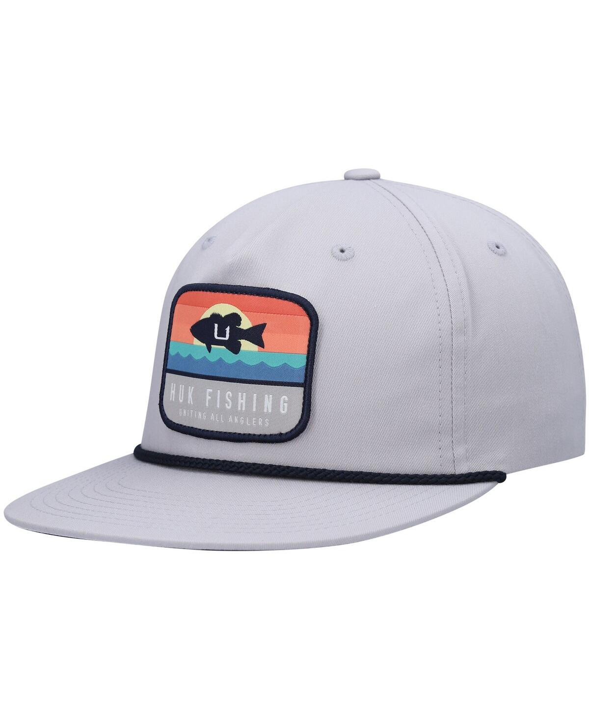 Shop Huk Men's  Gray Sunset Bass Adjustable Hat