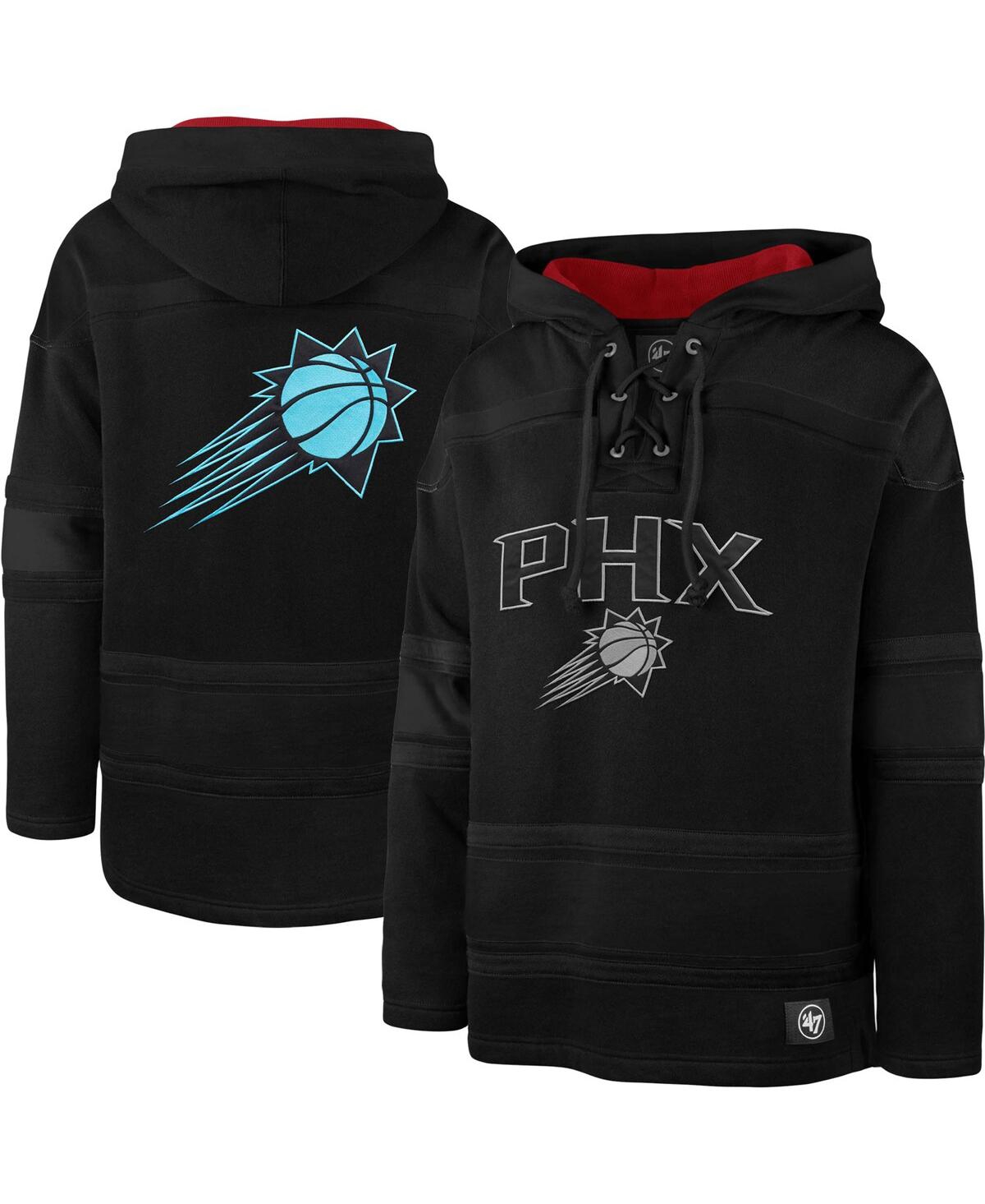 Shop 47 Brand Men's ' Black Phoenix Suns 2022/23 Pregame Mvp Lacer Pullover Hoodie