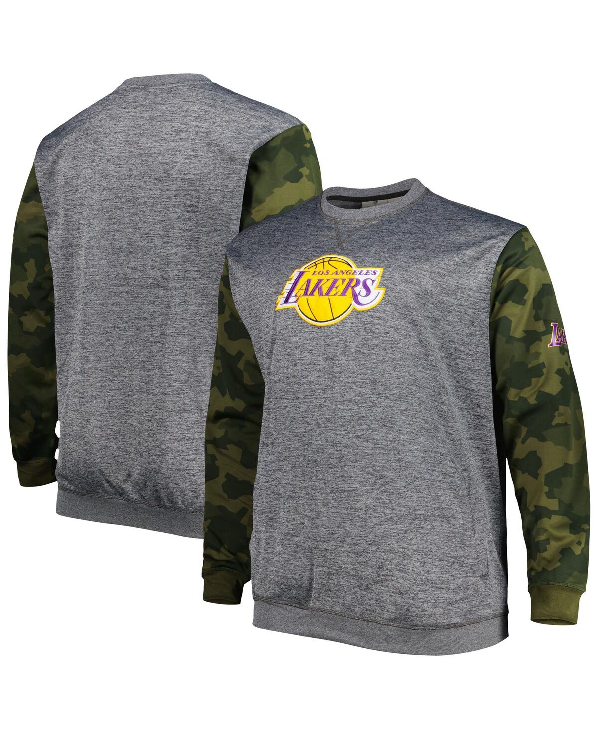 Men's FanaticsLos Angeles Lakers Big and Tall Camo Stitched Sweatshirt - Heather Charcoal