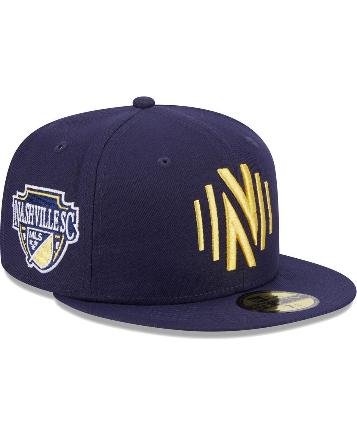 NEW ERA MEN'S NEW ERA NAVY NASHVILLE SC PATCH 59FIFTY FITTED HAT 