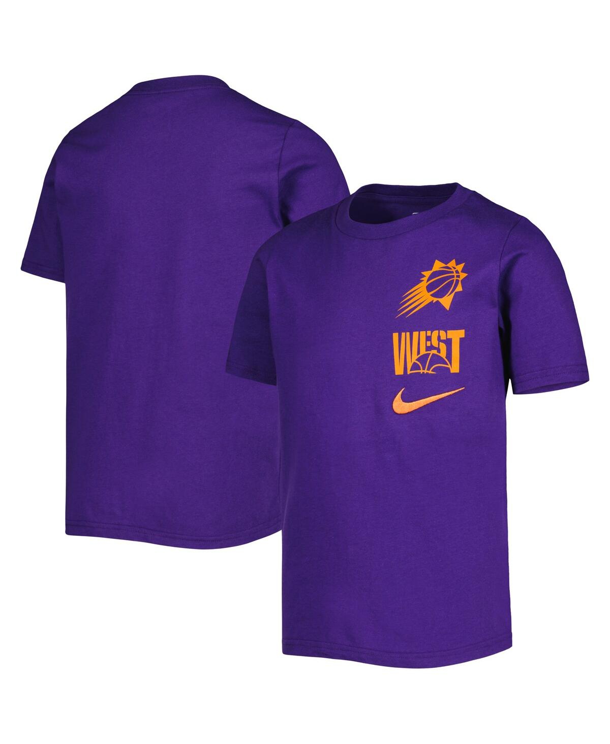 Shop Nike Big Boys And Girls  Purple Phoenix Suns Vs Block Essential T-shirt
