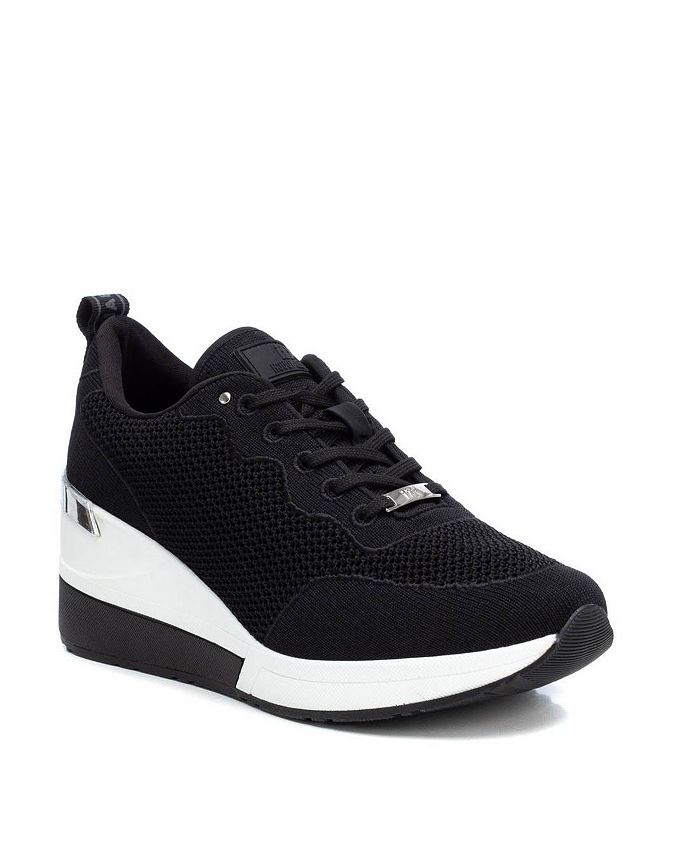 XTI Women's Wedge Sneaker 4379804 Black - Macy's