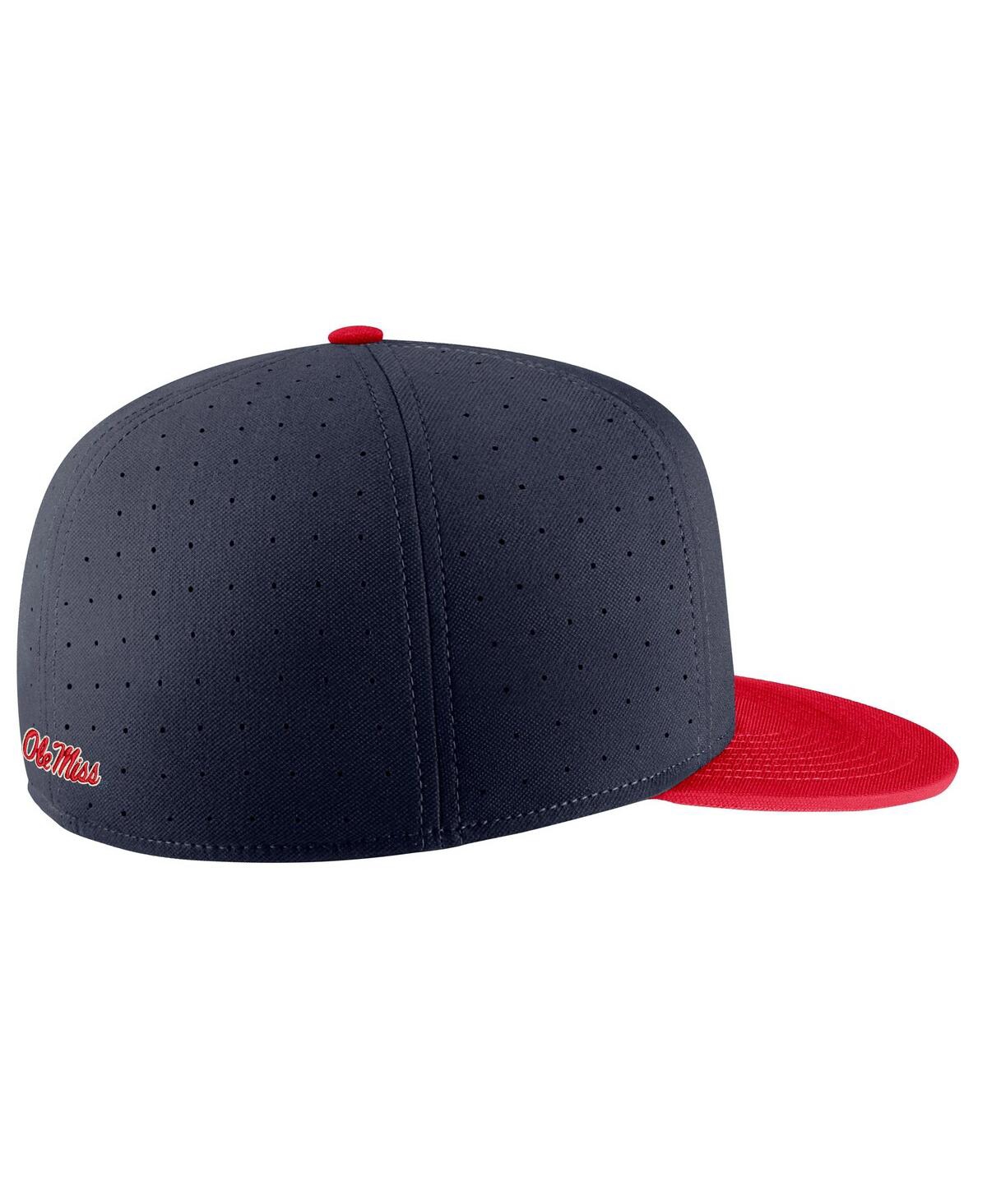 Men's NikeOle Miss Rebels Aero True Baseball Performance Fitted Hat - Navy