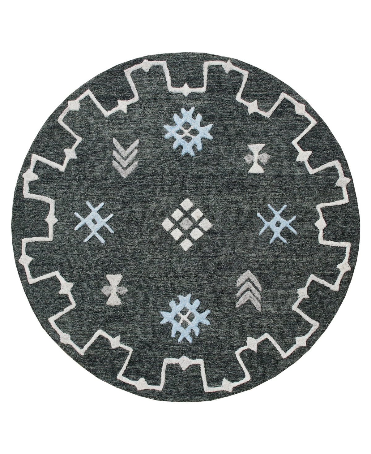Lr Home Valentin Vlnta03563 5' X 5' Round Area Rug In Charcoal