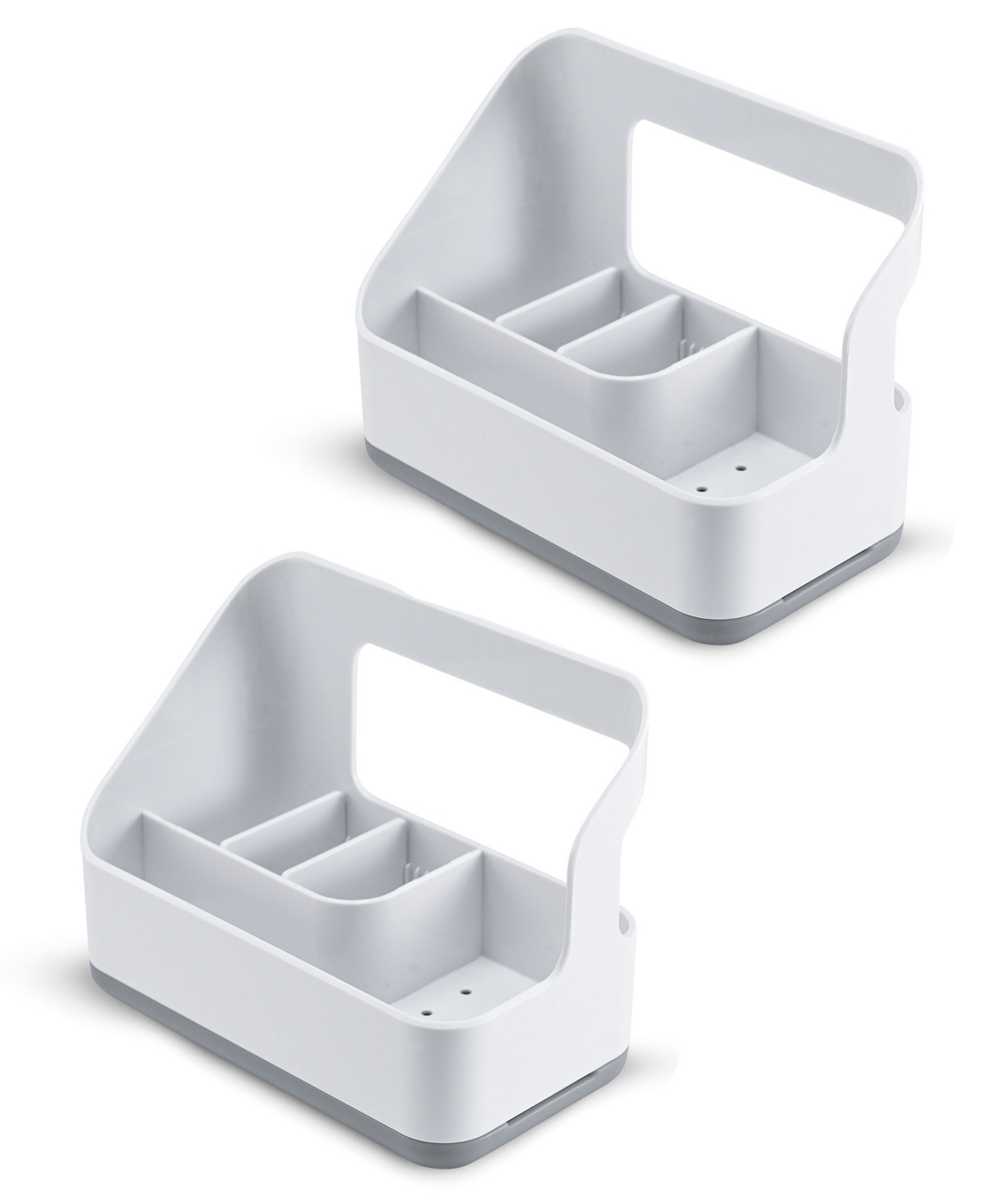 Cheer Collection 2 Pack Kitchen Sink Sponge Organizer With Drip Tray In White