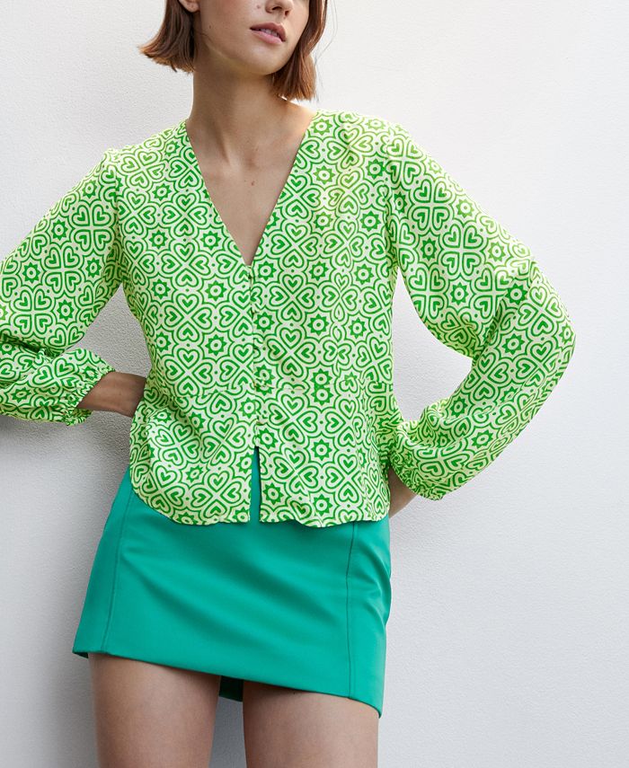 MANGO Women's GeometricPrint Blouse Macy's