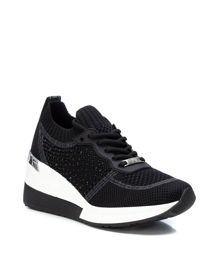XTI Women's Wedge Sneakers Black Macy's