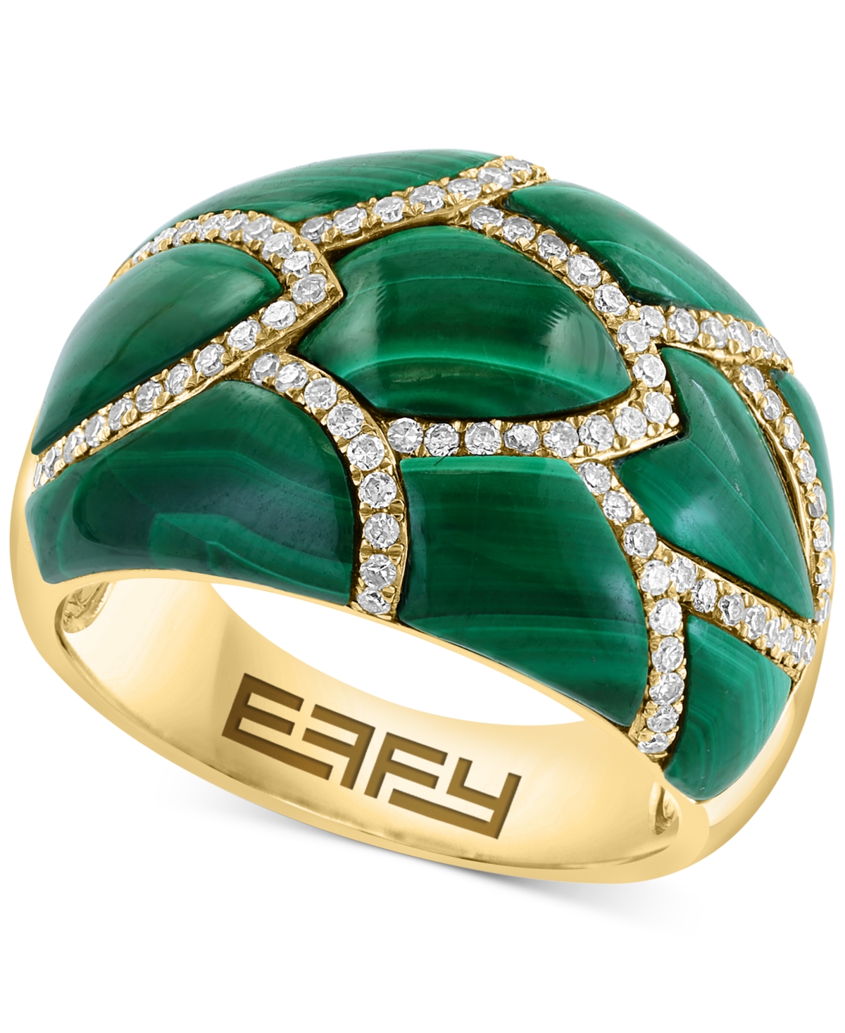 Effy Collection Effy Malachite & Diamond (1/3 Ct. T.w.) Statement Ring In 14k Gold