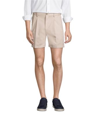 Men's No Iron 6" Comfort Waist Pleated Front Chino Short