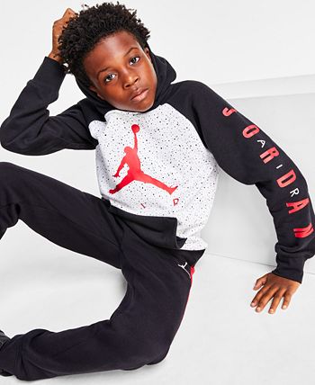 Jordan Big Boys Jumpman Air Speckle Printed Fleece Pullover Hoodie