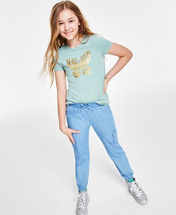 Epic Threads Toddler Girls Denim Cargo Joggers, Created For Macy's