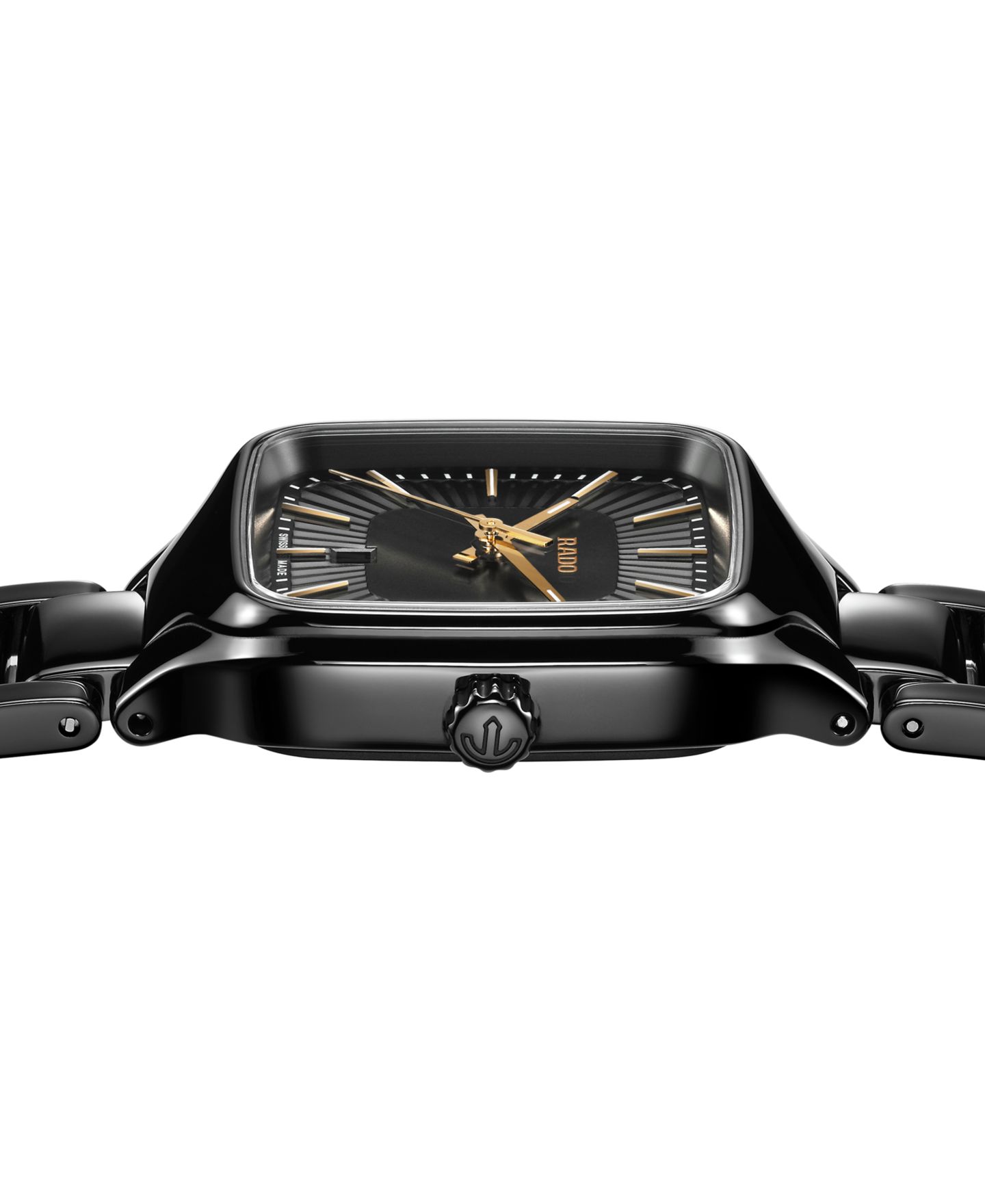 Женские часы Rado Swiss True Square Black High-Tech Ceramic Bracelet Watch 29mm — фото 3