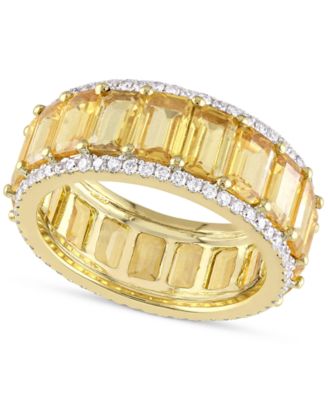 Macy's - Yellow Sapphire (9-3/8 ct. t.w.) & Diamond (5/8 ct. t.w.) Eternity Band