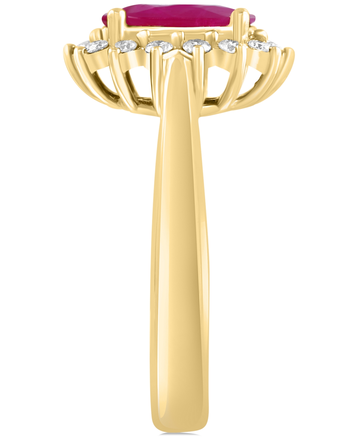 Effy Ruby (1-7/8 ct. t.w.) & Diamond (1/4 ct. t.w.) Halo Ring in 14k Gold - 14K Gold