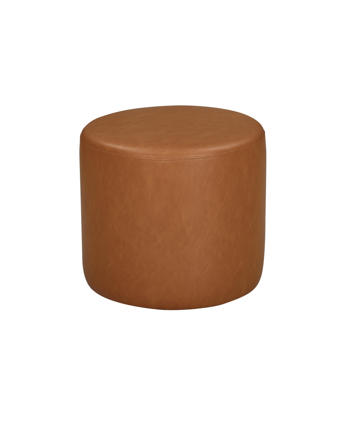 Lifestyle Solutions Studio Living 17" Yorkshire Faux Leather Ottoman In Camel