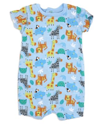 Baby Boys Safari Short Sleeved Romper and Shoes, 2 Piece Set