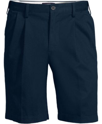 Men's No Iron 9" Comfort Waist Pleated Front Chino Short
