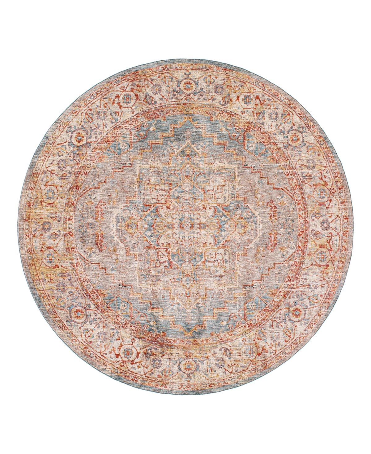 Surya Mirabel Mbe-2310 7'10in x 7'10in Round Area Rug - Mist, Red