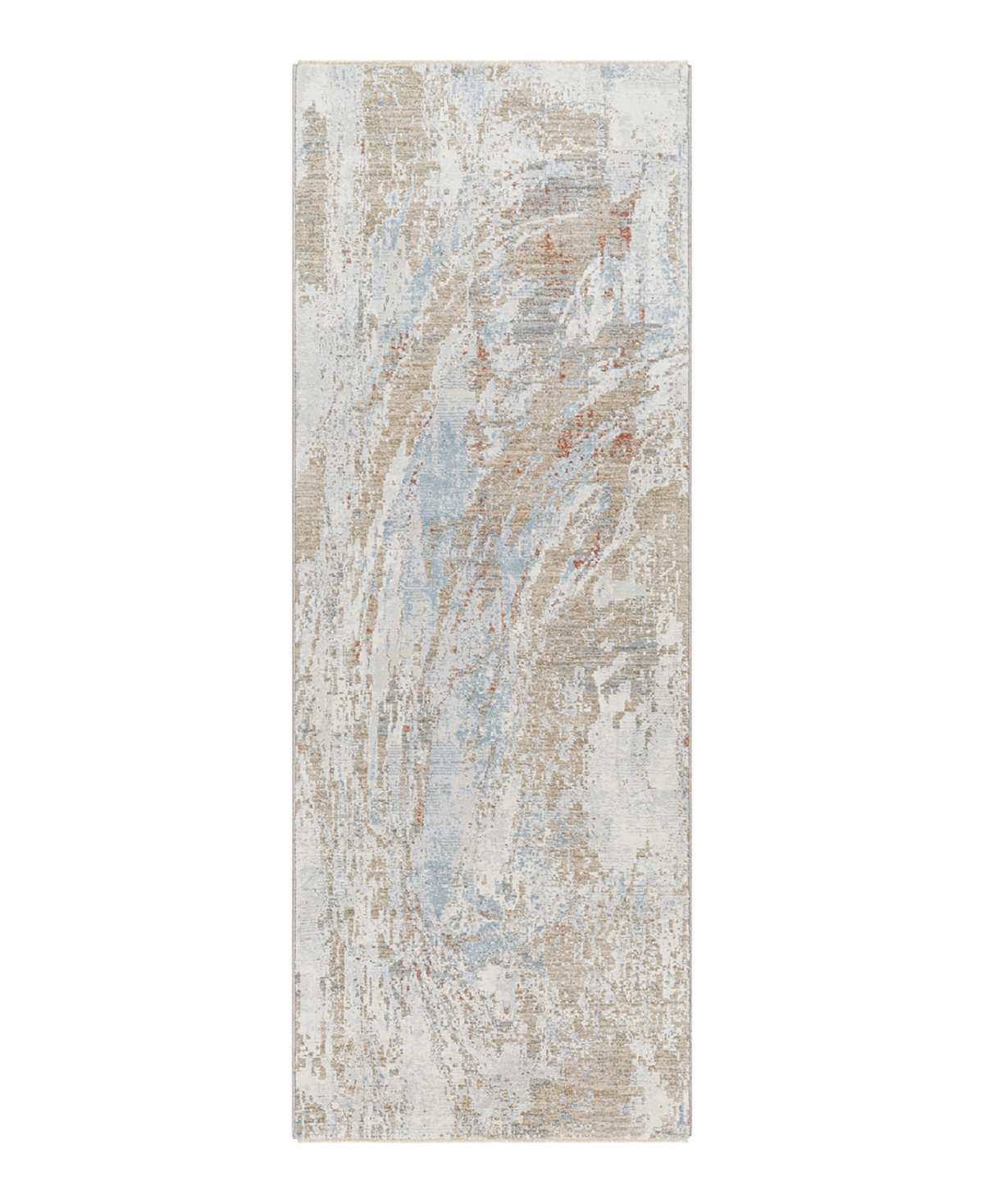 Surya Brunswick Bwk-2337 2'7in x 10' Runner Area Rug - Aqua, Ivory