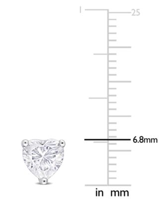 Moissanite Heart-Shape Stud Earrings (1-1/2 ct. t.w.) in Sterling Silver