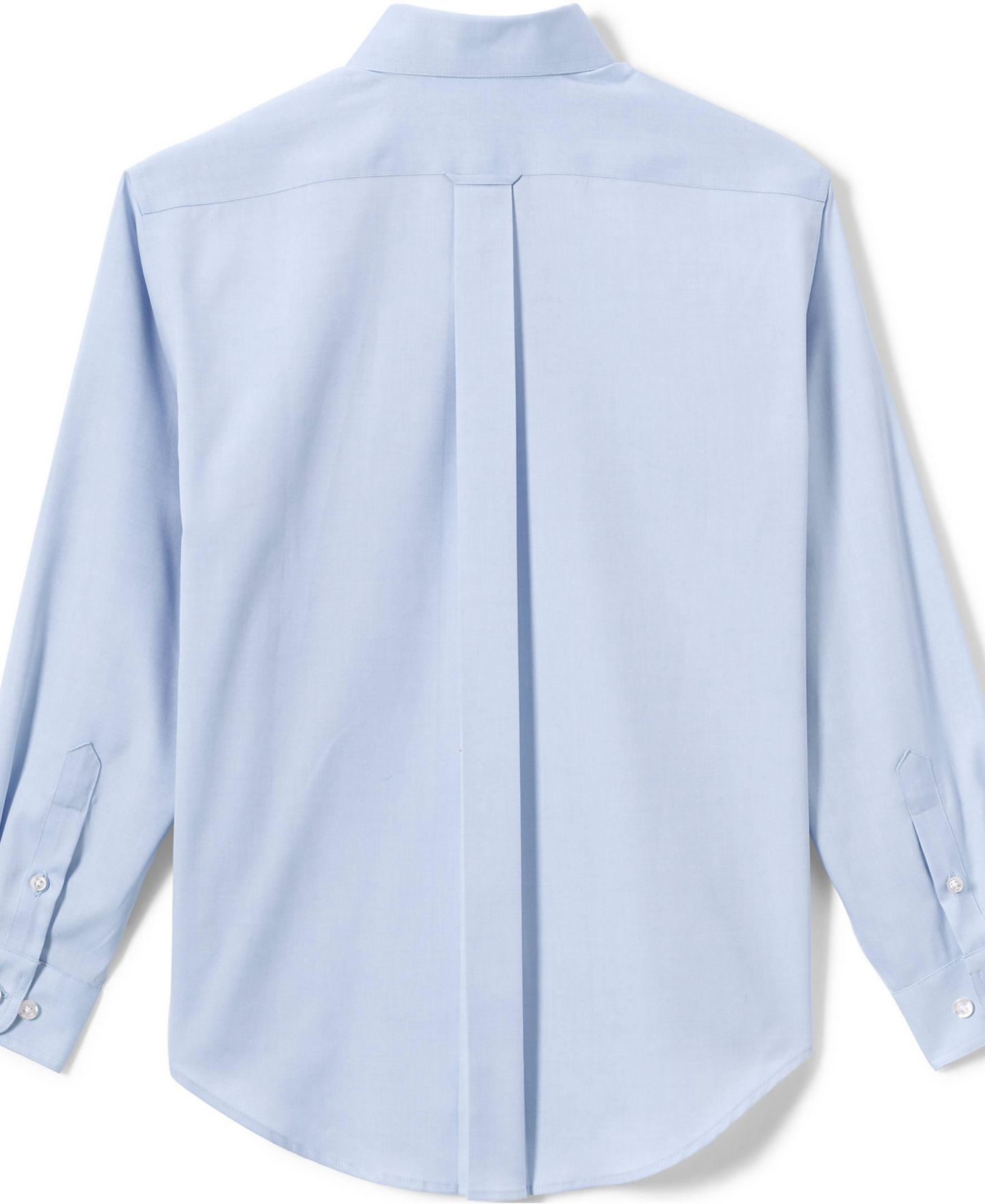 Мужская рубашка Lands' End Long Sleeve No Iron Pinpoint Dress Shirt, цвет: Синий, вариант 1 — фото 2