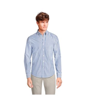 Lands' End Men's Tailored Fit Essential Lightweight Long Sleeve Poplin ...