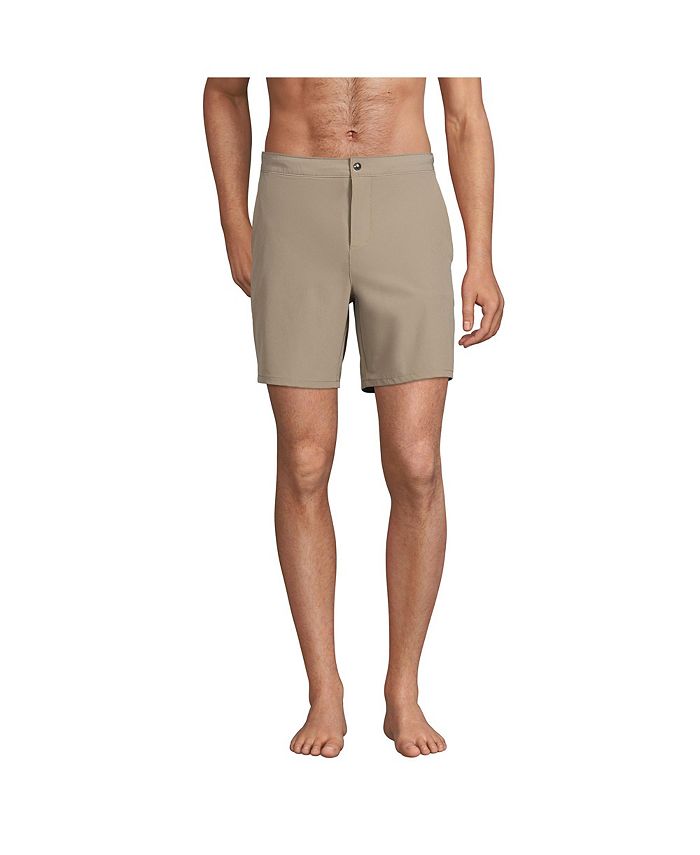 Lands' End Men's Lined 7" Hybrid Swim Shorts Macy's