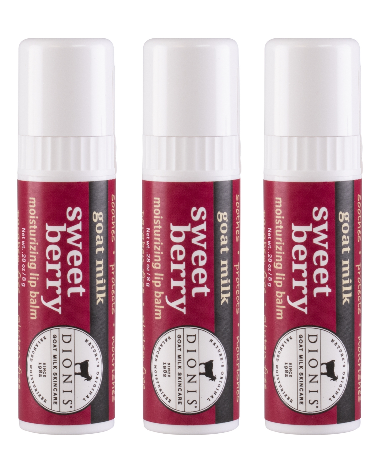 Dionis Sweet Berry Goat Milk Lip Balm Set, 3 Piece In No Color