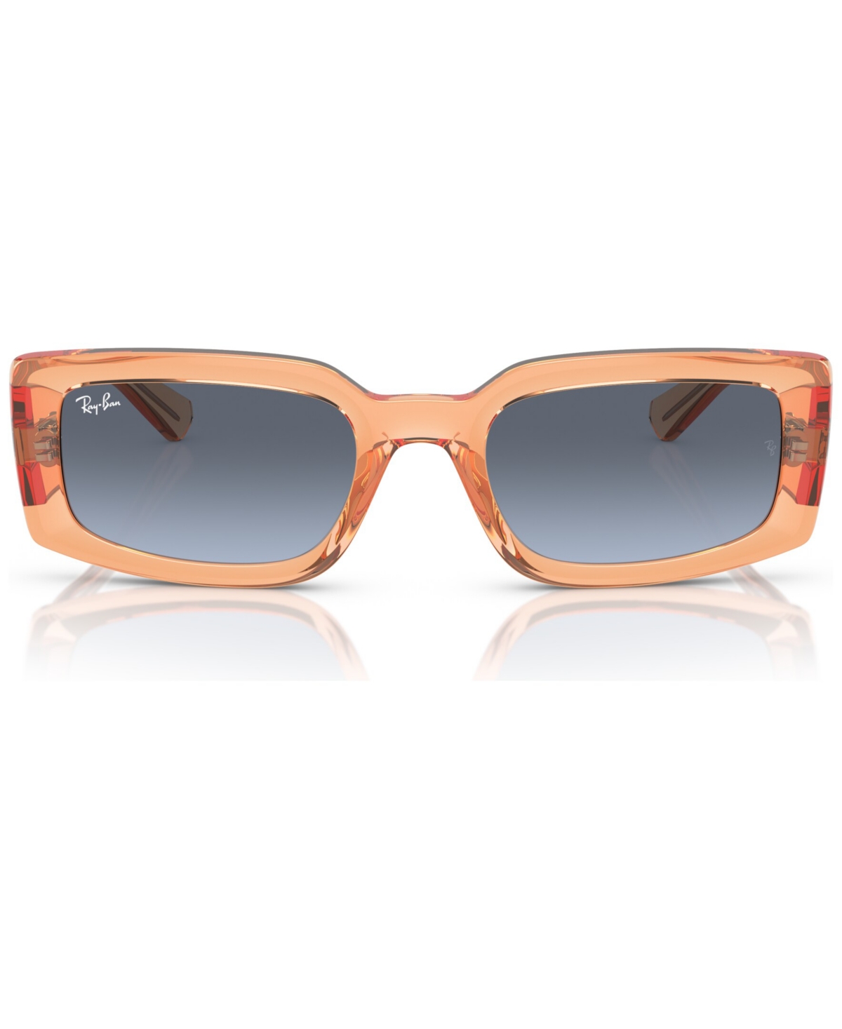 Ray Ban Womens Orange Rb4395 Kiliane Rectangle-frame Transparent Acetate Sunglasses In Gray