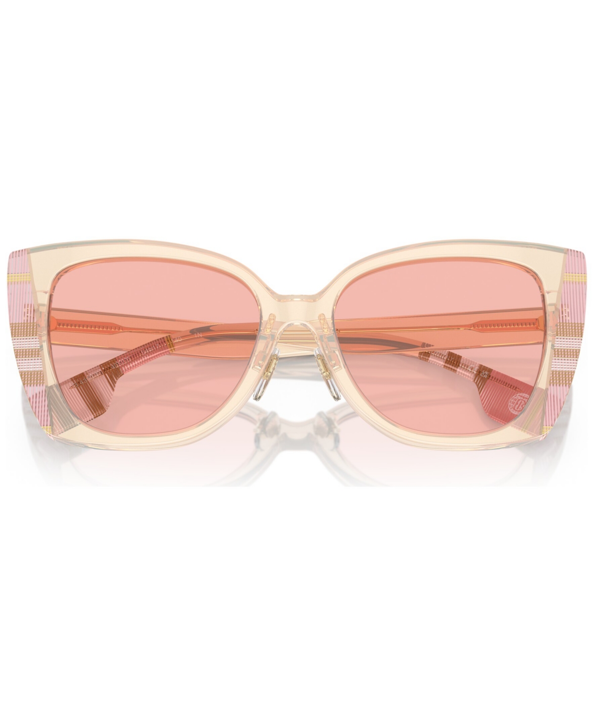 Shop Burberry Women's Low Bridge Fit Sunglasses, Meryl In Pink,check Pink
